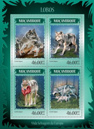 Poštové známky Mozambik 2014 Vlci Mi# 7355-58 Kat 11€