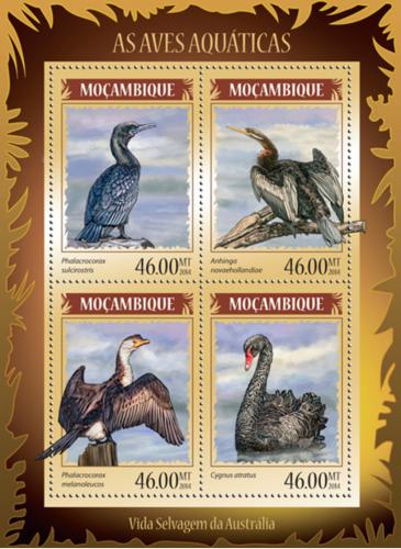 Poštové známky Mozambik 2014 Vodní ptáci Mi# 7280-83 Kat 11€