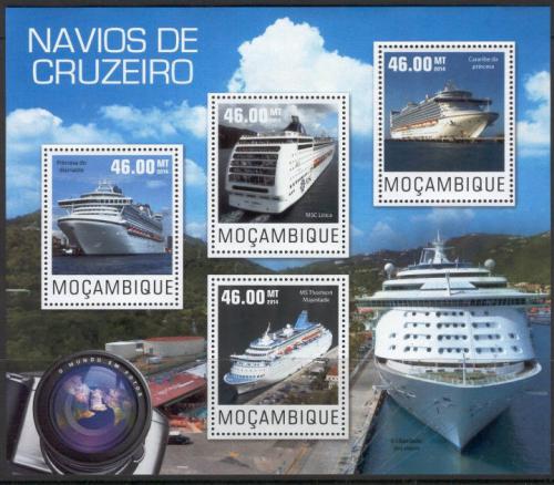 Poštové známky Mozambik 2014 Výletní lode Mi# 7645-48 Kat 10€