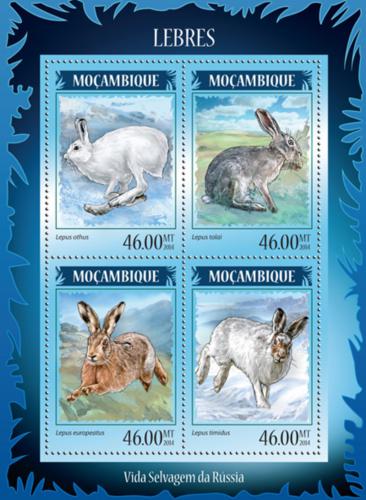 Poštové známky Mozambik 2014 Zajíci Mi# 7315-18 Kat 11€