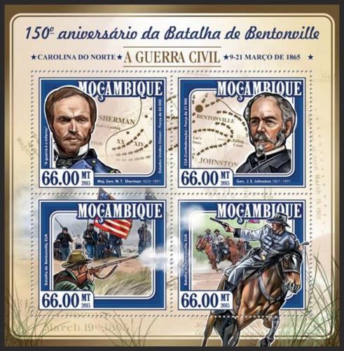 Poštové známky Mozambik 2015 Bitka o Bentonville Mi# 7740-43 Kat 15€