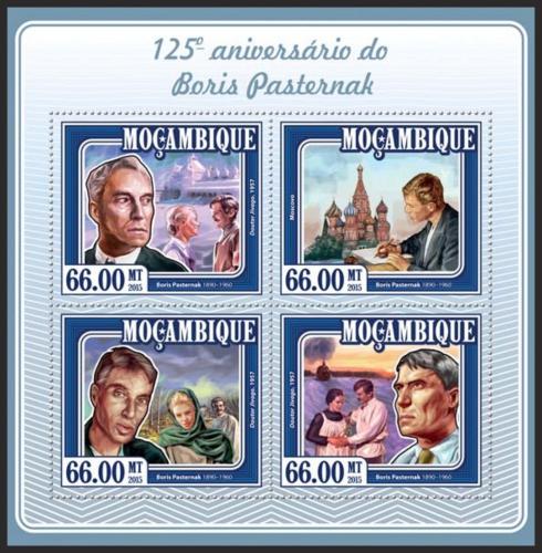 Poštové známky Mozambik 2015 Boris Pasternak, spisovatel Mi# 7750-53 Kat 15€