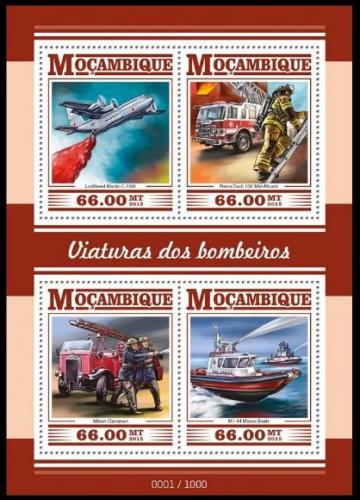 Poštové známky Mozambik 2015 Hasièi Mi# Mi# 8069-72 Kat 15€