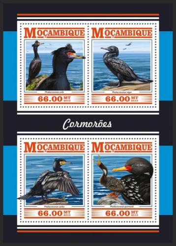 Poštové známky Mozambik 2015 Kormoráni Mi# 8159-62 Kat 15€