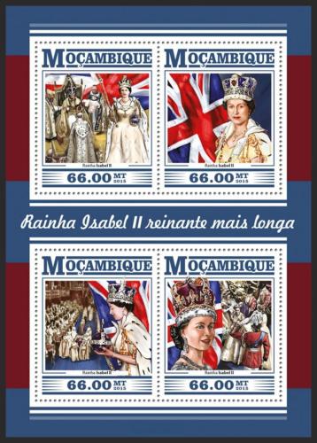 Poštové známky Mozambik 2015 Krá¾ovna Alžbeta II. Mi# 8114-17 Kat 15€