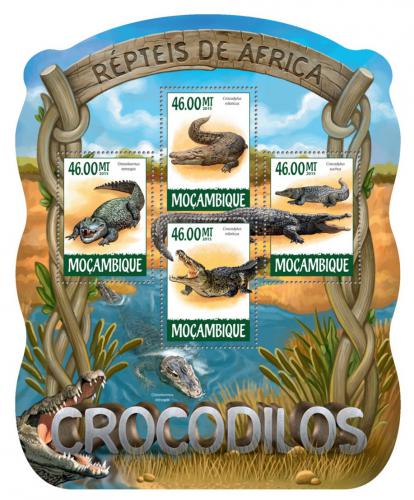 Poštové známky Mozambik 2015 Krokodíly Mi# 7879-82 Kat 10€