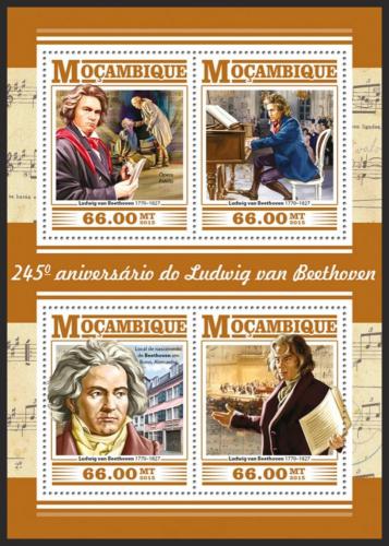 Poštové známky Mozambik 2015 Ludwig van Beethoven Mi# 8089-92 Kat 15€