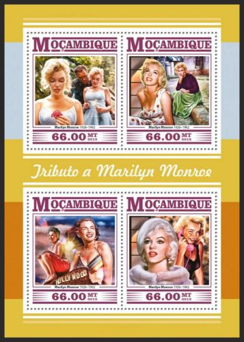 Poštové známky Mozambik 2015 Marilyn Monroe Mi# 8109-12 Kat 15€