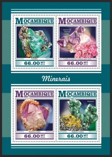 Poštové známky Mozambik 2015 Minerály Mi# 8139-42 Kat 15€