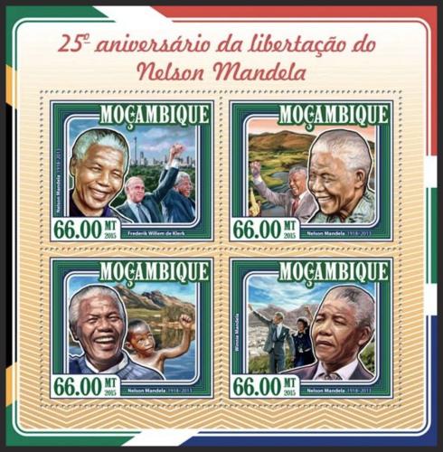 Poštové známky Mozambik 2015 Nelson Mandela Mi# 7820-23 Kat 15€