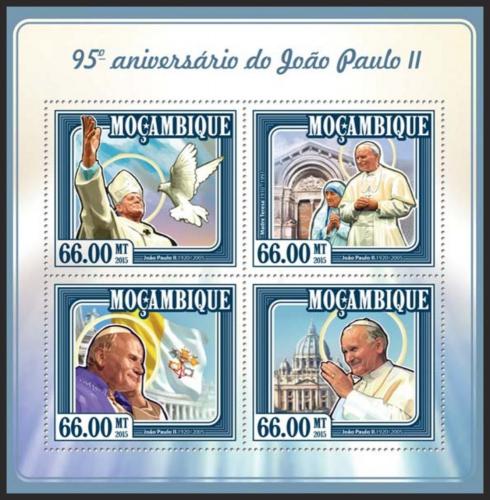 Poštové známky Mozambik 2015 Papež Jan Pavel II. Mi# 7770-73 Kat 15€