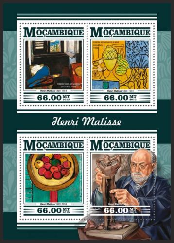 Poštové známky Mozambik 2015 Umenie, Henri Matisse Mi# 8219-22 Kat 15€