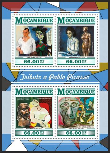 Poštové známky Mozambik 2015 Umenie, Pablo Picasso Mi# 8224-27 Kat 15€