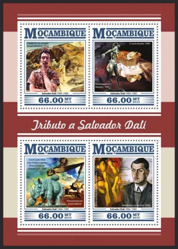 Poštové známky Mozambik 2015 Umenie, Salvador Dalí Mi# 8229-32 Kat 15€