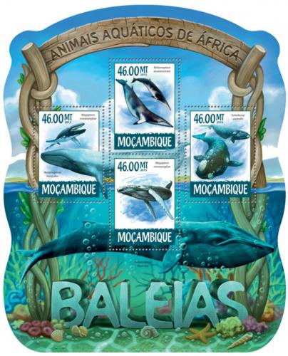 Poštové známky Mozambik 2015 Ve¾ryby Mi# 7934-37 Kat 10€