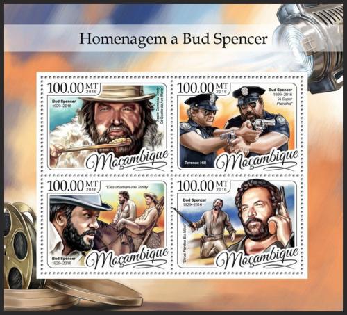 Poštové známky Mozambik 2016 Bud Spencer, herec Mi# 8844-47 Kat 22€
