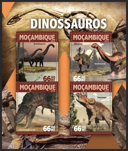 Potov znmky Mozambik 2016 Dinosaury Mi# 8364-67 Kat 15 
