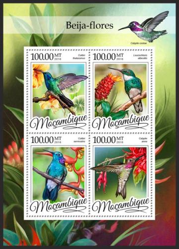 Poštové známky Mozambik 2016 Kolibøící Mi# 8604-07 Kat 22€