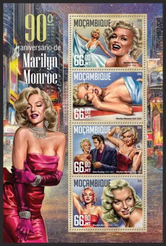 Potov znmky Mozambik 2016 Marilyn Monroe Mi# 8529-32 Kat 15 - zvi obrzok