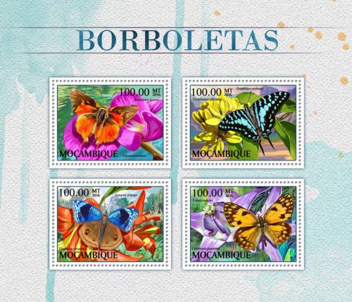 Poštové známky Mozambik 2016 Motýle Mi# 8894-97 Kat 22€