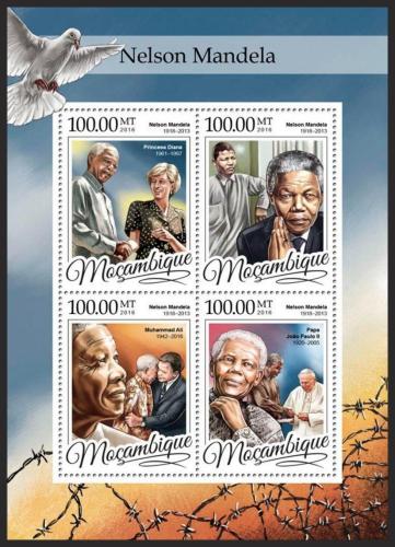 Poštové známky Mozambik 2016 Nelson Mandela Mi# 8689-92 Kat 22€