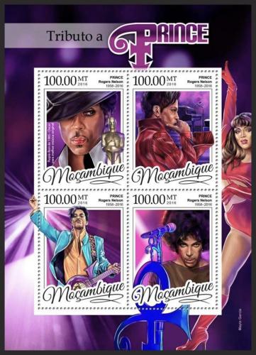 Poštové známky Mozambik 2016 Prince, hudebník Mi# 8669-72 Kat 22€