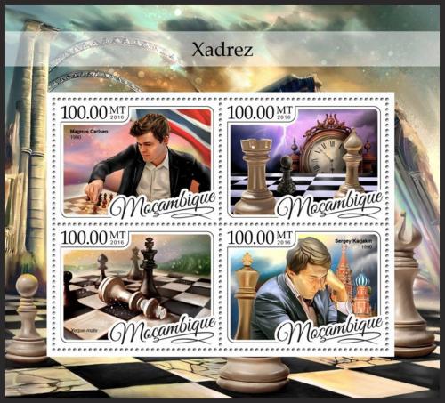 Poštové známky Mozambik 2016 Slavní šachisti Mi# 8854-57 Kat 22€