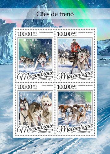 Poštové známky Mozambik 2016 Tažní psi Mi# 8619-22 Kat 22€