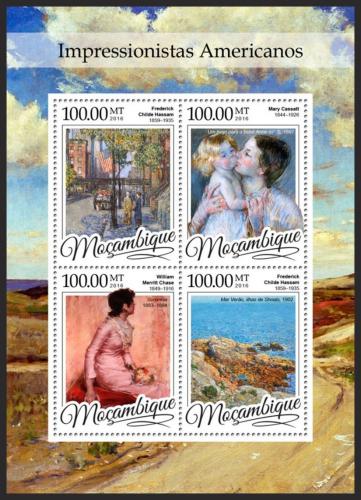 Poštové známky Mozambik 2016 Umenie, americký impresionismus Mi# 8659-62 Kat 22€