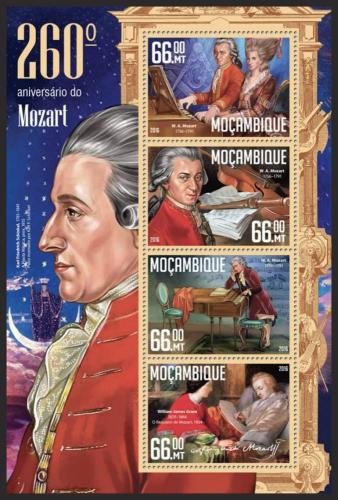 Poštové známky Mozambik 2016 Wolfgang Amadeus Mozart Mi# 8489-92 Kat 15€