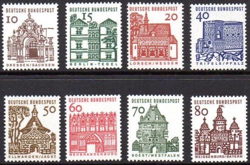 Potov znmky Nemecko 1964-65 Budovy z 12. stol. Mi# 454-61 Kat 7