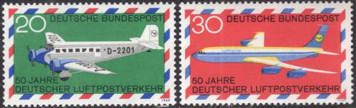 Potov znmky Nemecko 1969 Lietadla Mi# 576-77 - zvi obrzok