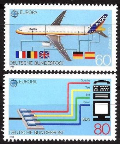 Poštové známky Nemecko 1988 Európa CEPT, doprava a komunikace Mi# 1367-68