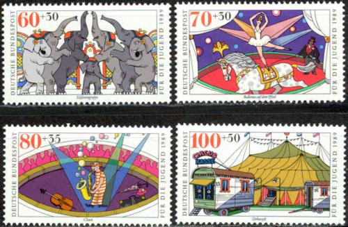 Potov znmky Nemecko 1989 Cirkus Mi# 1411-14 Kat 13