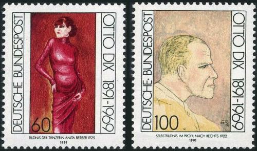 Potov znmky Nemecko 1991 Umenie, Otto Dix Mi# 1572-73