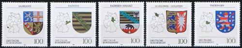 Potov znmky Nemecko 1994 Znaky spolkovch zem Mi# 1712-16 Kat 8 - zvi obrzok