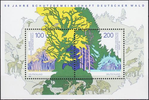 Potov znmky Nemecko 1997 Ochrana les Mi# Block 38