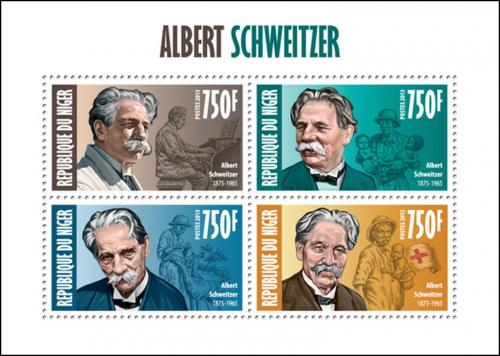 Poštové známky Niger 2013 Albert Schweitzer Mi# 2348-51 Kat 12€