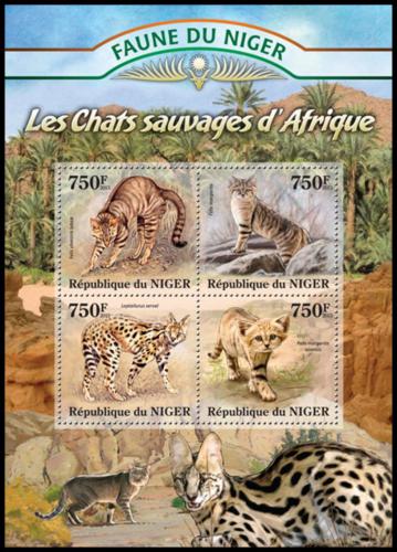 Poštové známky Niger 2013 Divoké maèky Mi# 2117-20 Kat 12€