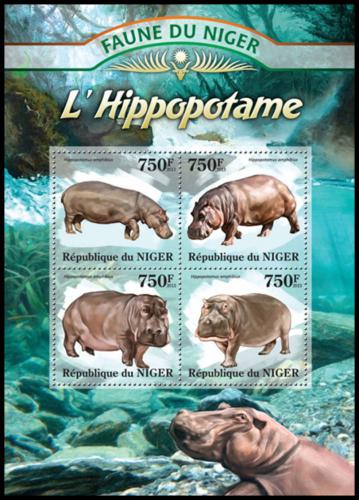 Poštové známky Niger 2013 Hrochy Mi# 2097-2100 Kat 12€
