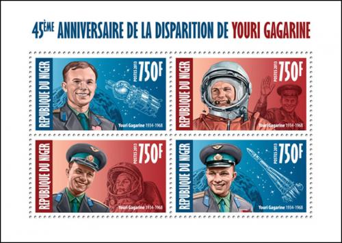 Poštové známky Niger 2013 Jurij Gagarin Mi# 2358-61 Kat 12€