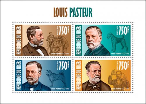 Potov znmky Niger 2013 Louis Pasteur, biolog Mi# 2333-36 Kat 12 