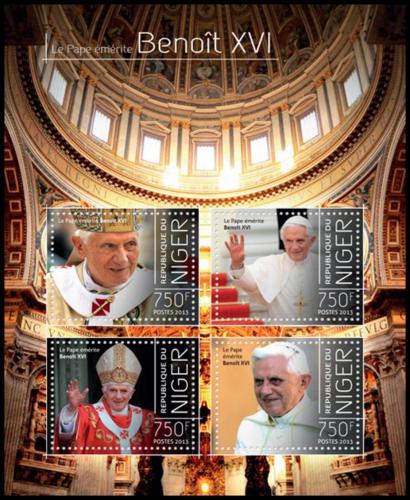 Poštové známky Niger 2013 Papež Benedikt XVI. Mi# 2620-23 Kat 12€
