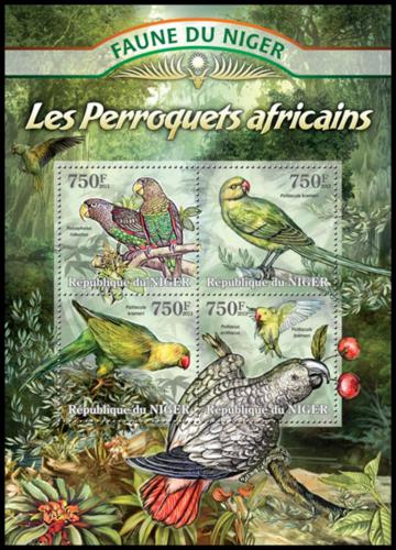 Poštové známky Niger 2013 Papagáje Mi# 2071-74 Kat 12€