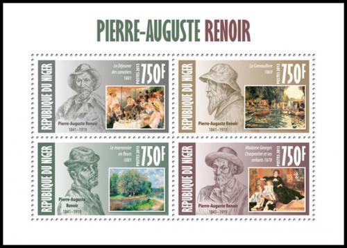 Poštové známky Niger 2013 Umenie, Pierre-Auguste Renoir Mi# 2343-46 Kat 12€