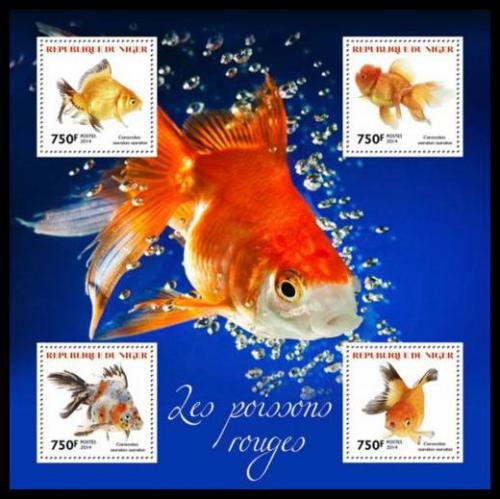 Poštové známky Niger 2014 Akvarijní ryby Mi# 2917-20 Kat 12€