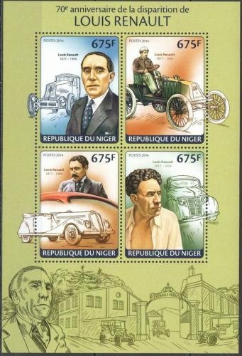 Poštové známky Niger 2014 Automobily Renault Mi# 2662-65 Kat 10€
