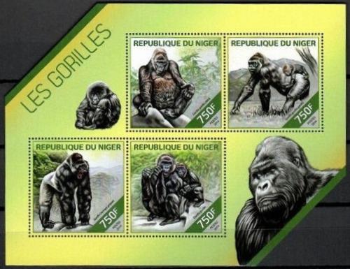 Potov znmky Niger 2014 Gorily Mi# 2875-78 Kat 12