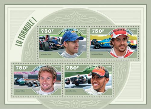 Poštové známky Niger 2014 Jezdci Formule 1 Mi# 3100-03 Kat 12€