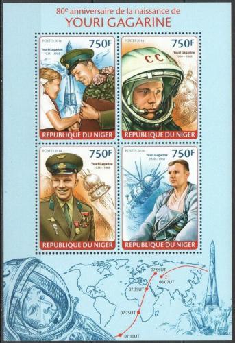 Poštové známky Niger 2014 Jurij Gagarin Mi# 2697-2700 Kat 12€